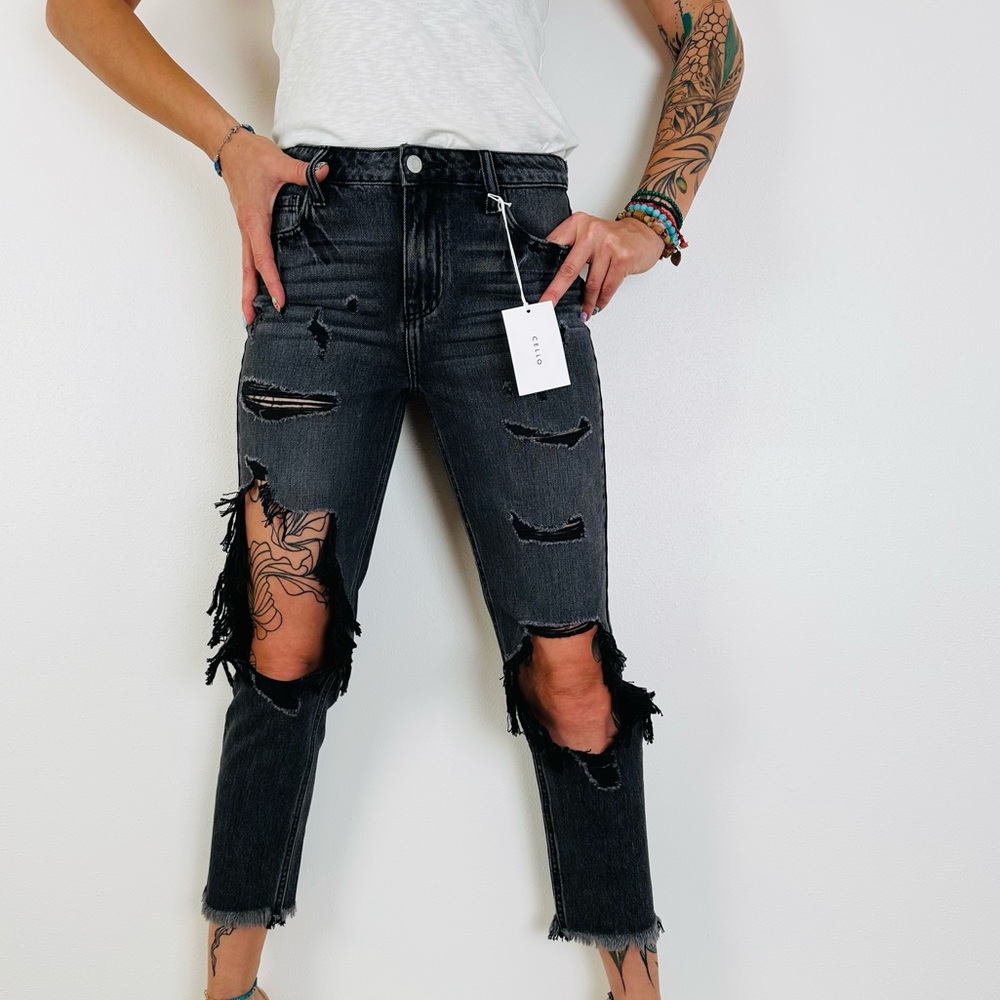 New Cello Jeans Slim Fit Boyfriend Distressed - Picture 4 of 14